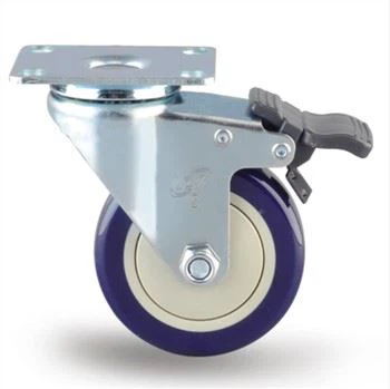 3 Pulzier PU Swivel Casters għall-brejk tal-karretti mediċi